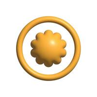 3d rendered flower reward badge icon photo
