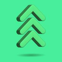 3d illustration of arrow icon in green pastel color photo