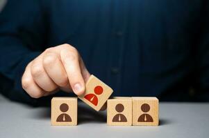Inclusion of an incompetent employee in the team. Manipulation of a particular agenda. Installing a subservient leader, easily influenced, and serves the interests of others photo