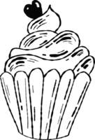 Süss Essen Cupcake Hand Zeichnung png