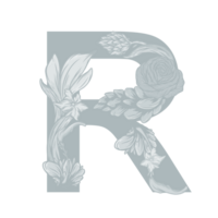 Letter R Floral Alphabet png