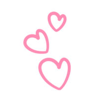 Pink line 3 heart-shaped PNG