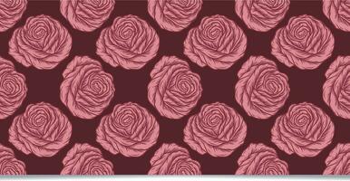 Seamless Pattern with Pink Rose Illustration vector