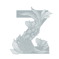 The letter Z Floral alphabet png