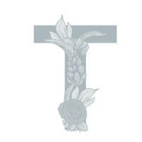 Letter T Floral Alphabet png