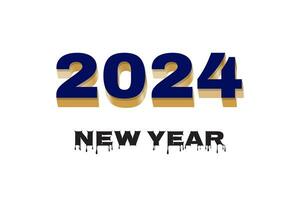 Happy New Year 2024. 3D Numbers on a White Background vector