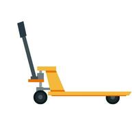 Industrial warehouse tool. Platform trolley and Handcart with wheels. Logistics and transportation. Hand cart. Flat cartoon isolated on white vector