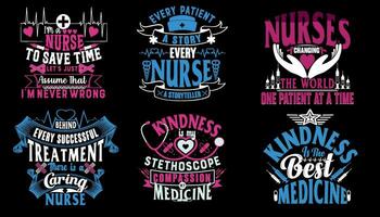 Nurse typography T shirt design ,nurse t shirt design bundle, nurse vector,nurse t shirt, print template vector