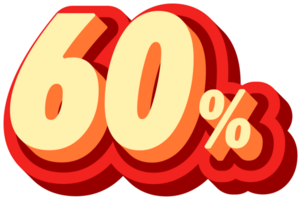 uitverkoop 60 percentage, Promotie etiket uitverkoop, alfabet 3d tekst effect, Promotie korting label. png