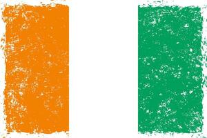 Ivory coast flag grunge distressed style vector