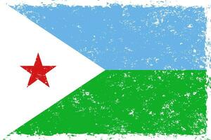 Djibouti flag grunge distressed style vector