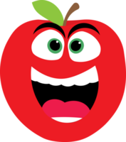 dibujos animados gracioso manzana. png