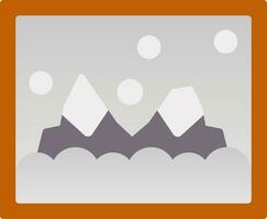 Nevado paisaje pintura vector icono diseño