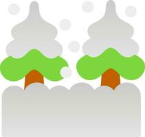 Nevado bosque vector icono diseño