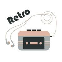 Retro style player isolated on a white background with retro inscription vector