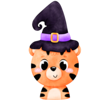 Cute Halloween Animal, Animal wearing Hat, Halloween Hat, Witch hat png