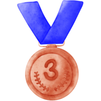 tilldela medalj vattenfärg, trofén illustration, medalj png