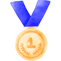 prijs medaille waterverf, trofee illustratie, medaille png