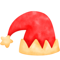 Natale cappello, Santa cappello, acquerello cappello png