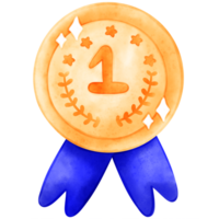 Award medal watercolor, trophy illustration, medal png