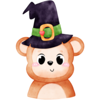 Cute Halloween Animal, Animal wearing Hat, Halloween Hat, Witch hat png