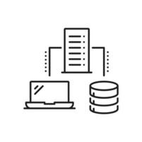 datos respaldo, nube almacenamiento y red servidor icono vector