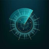 Round circle futuristic chart, HUD interface graph vector