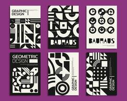 Monochrome abstract bauhaus geometric pattern vector