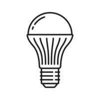 Light bulb and LED lamp line icon or pictogram vector