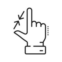 Resize hand gesture for increase and reduce vector