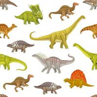 Cartoon dinosaur reptile animal characters pattern vector