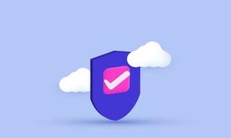 illustration cloud computing storage security vector icon 3d  symbols isolated on background