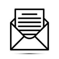 Trendy Email Icon, Message Icon, Mail Icon, Inbox Sign, Messaging Symbol, Envelope Black And White, Letter Sending Message Vector Illustration