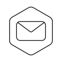 de moda correo electrónico icono, mensaje icono, correo icono, bandeja de entrada firmar, mensajería símbolo, sobre negro y blanco, letra enviando mensaje vector ilustración