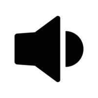 Sound Speaker Vector Icon, Megaphone Announcement Vector Icon, Louder Sound Symbol, MP3 Button, Musical Design Elements, Stereo Button, Audio Symbol, Speaker Pictogram, Silhouette On White Background