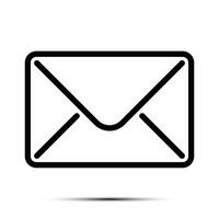 de moda correo electrónico icono, mensaje icono, correo icono, bandeja de entrada firmar, mensajería símbolo, sobre negro y blanco, letra enviando mensaje vector ilustración