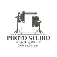 Photo studio label isolated on white background vector