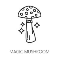 Magic mushroom, witchcraft and mystery occult icon vector