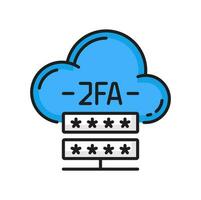 2FA two factor verification icon, security code vector