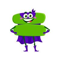 Cartoon math equals number superhero character vector