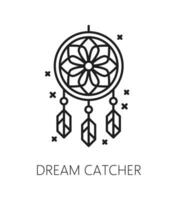 Dreamcatcher witchcraft, esoteric and magic icon vector