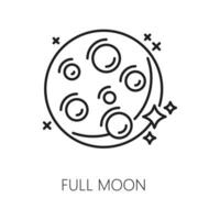 Full moon, witchcraft and magic outline icon vector