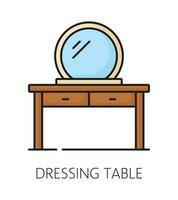 Dressing table, furniture icon for home interior vector