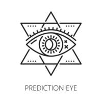 predicción providencia ojo, brujería magia icono vector