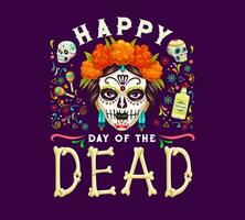 Day of the dead dia de los muertos holiday poster vector