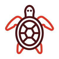 Turtle Glyph Two Color Icon For Personal And Commercial Use. vector