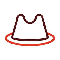 fedora sombrero glifo dos color icono para personal y comercial usar. vector