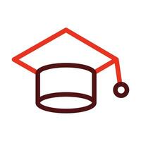 Graduate Hat Glyph Two Color Icon For Personal And Commercial Use. vector