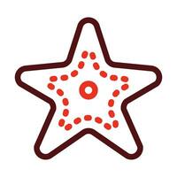 StarFish Glyph Two Color Icon For Personal And Commercial Use. vector
