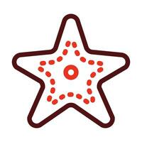 StarFish Glyph Two Color Icon For Personal And Commercial Use. vector